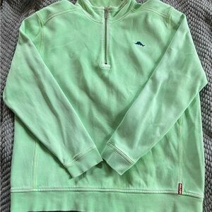 Tommy Bahama Light Green Zip-Up Sweater